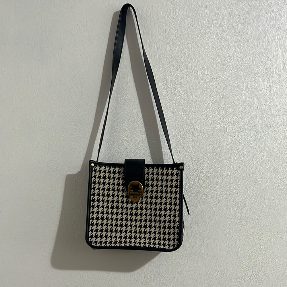 Houndstooth Black and White Shoulder Bag